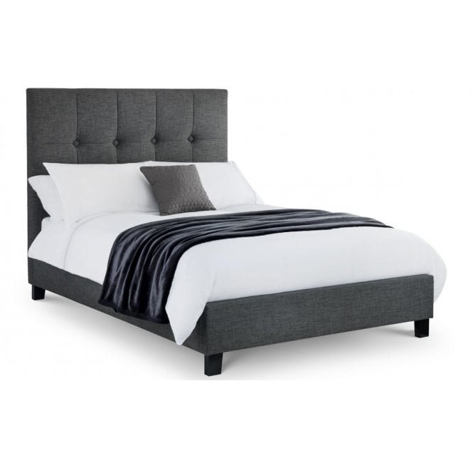 Worsley Contemporary High Headboard Bed - Slate Linen